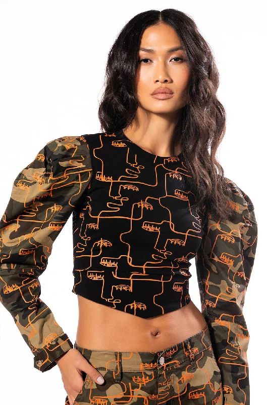 PRINTED CAMO SWEATSHIRT