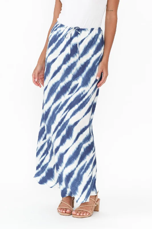 Mae Blue Tie Dye Cupro Skirt