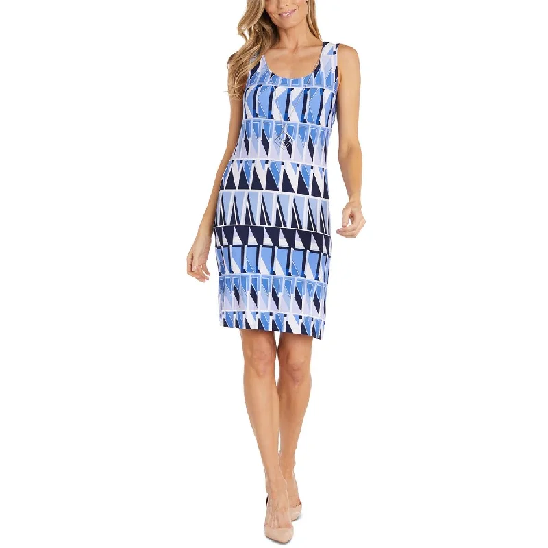 R&M Richards Womens Printed Necklace Two Piece Dress